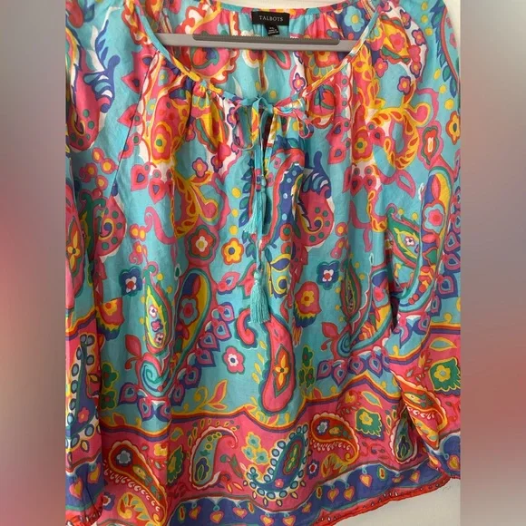 Talbots | Colorful Paisley Top - Picture 2 of 7